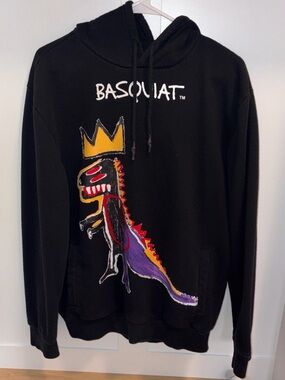 Reason Basquiat Pez Dino Hoodie Men’s M Black Graphic Print Hooded Sweatshirt